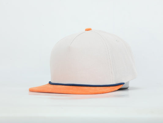 Natural Orange Blue Rope Corduroy Hat